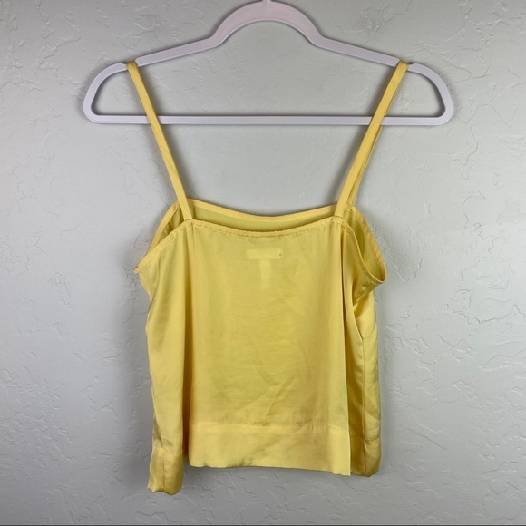Leith Fluid Strappy Satin Camisole in Yellow Spaghetti Strap Tank Size X-Small - Picture 4 of 6